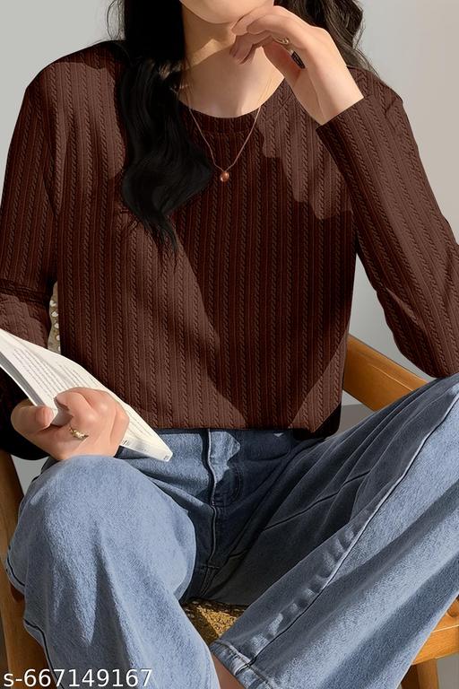 Latest Women’s Full Sleeve T-Shirts 2025 | Trendy, Stylish & Comfortable  Wear | Premium Cotton, Oversized & Graphic Tees for Women – Perfect for Casual, Travel & Office Look - amamestyle