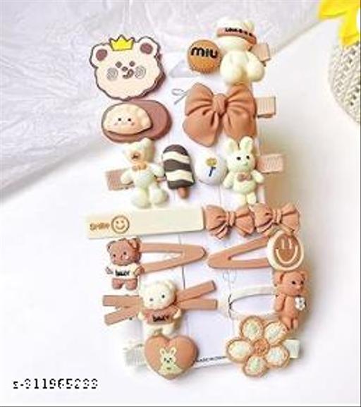 Baby Hair Pin - Brown - Set of 14pcs Brown color Abs Plastic Juttu clipu / Jada Clipu/Juttu Kliplu / Jada Klipu/Juttu pinu / Jada Pinu/Jada Billa/Muti kilippukal& Muti pinkal//mudi clippukalum mudi pinnukalum/Hair klip‌galu mattu Hair pin‌galu/Hair klip‌galu mattu Hair pin‌galu - Akhilo.com
