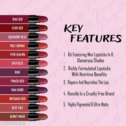 Ayurvedic Creamy Matte Lipstick Set For Lip Hydrating & Moisturizing, Suitable For All Skin Tones Set Of 12 - Akhilo.com