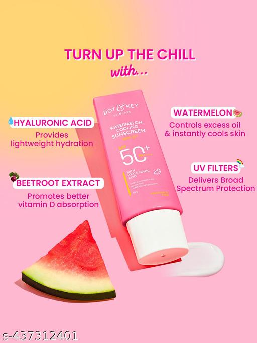 Dot & Key - Watermelon Cooling Sunscreen, In-Vivo Tested SPF 50+ PA++++, With Hyaluronic - 50g - Akhilo.com