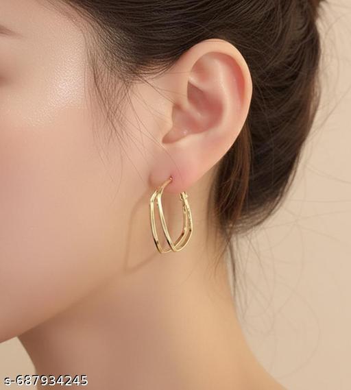 Imported Hoop Baali Earrings For Women Girls Korean Earring Western Fashion Earring Light Weight Shiny Party Casual Trendy Stylish Fancy - Akhilo.com