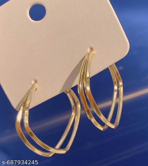 Imported Hoop Baali Earrings For Women Girls Korean Earring Western Fashion Earring Light Weight Shiny Party Casual Trendy Stylish Fancy - Akhilo.com