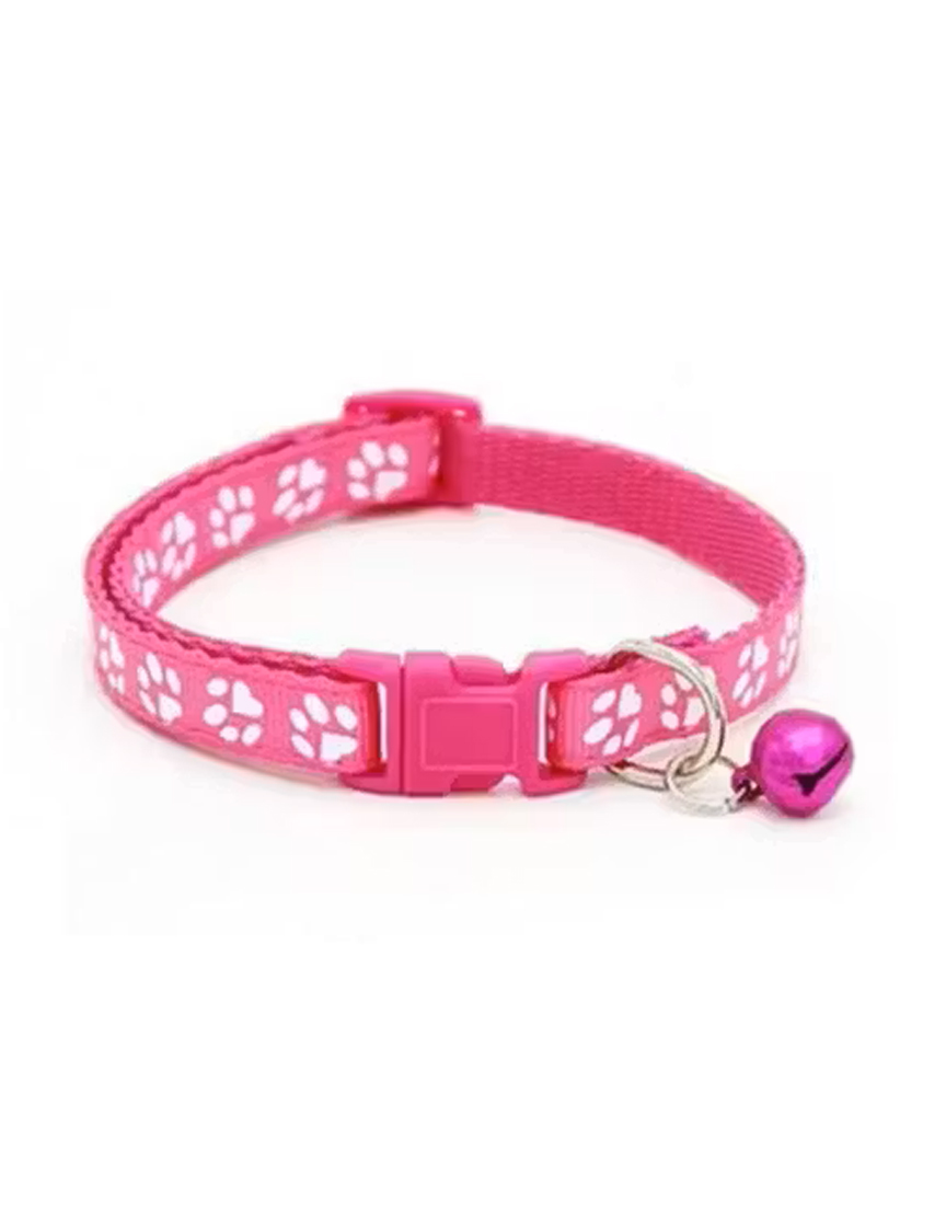 Cat Collar with Bell – Soft Adjustable Breakaway Collar for Kittens & Small Dogs | Safe Puppy Collar | Dark Pink