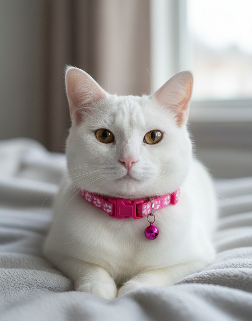 Cat Collar with Bell – Soft Adjustable Breakaway Collar for Kittens & Small Dogs | Safe Puppy Collar | Dark Pink - Pet Care Hub