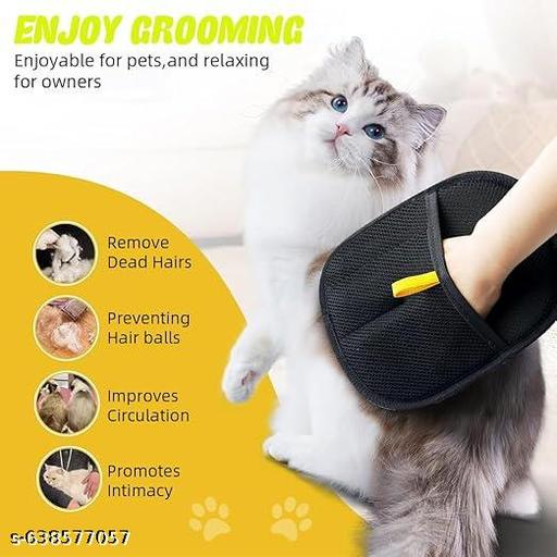 Electrostatic Pet Hair Removal Glove Mitt  Gentle Grooming Brush  Removes Dog Cat Fur From Couch Carpet Car Seat Furniture - Pet Care Hub