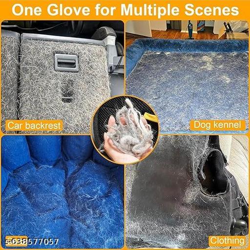Electrostatic Pet Hair Removal Glove Mitt  Gentle Grooming Brush  Removes Dog Cat Fur From Couch Carpet Car Seat Furniture - Pet Care Hub