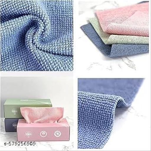 Reusable Microfiber Cleaning and Drying Wipes For Kitchen, 180GSM, 8 by 8 Inches, Washable All Purpose Wash Cloth for Kitchen, Car, House, Office Pack of 20 (Pink, 1 Box) - Triffystore 