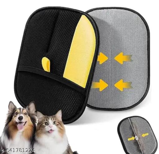 Pet Hair Remover Glove – Gentle Grooming & Shedding Glove for Dogs & Cats Reusable |Pet Hair Remover Tool for Clothing, Couch, Carpet, Cat Grooming Gloves|{Pack -1} - Zalgea