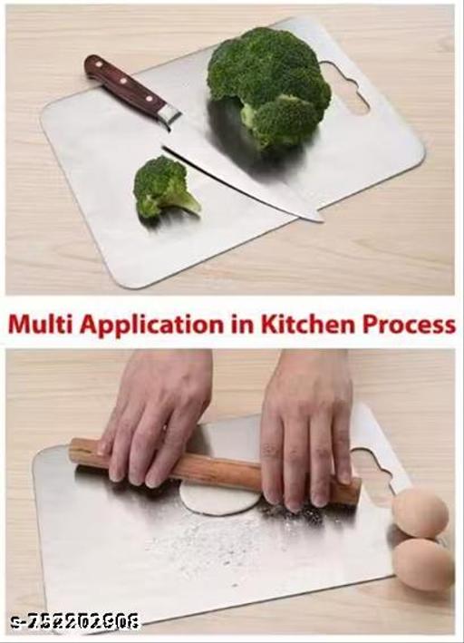 Stainless Steel Cutting Board Metal Board for Home Cutting Board for Fruit, Vegetable, Bread & Meat Durable Safe & Heavy Duty & Light Weight (Size 21 Cm X 31 Cm) - Zalgea