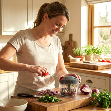 Compact Manual Hand-Press Vegetable Chopper (1 Pc) - Zalgea