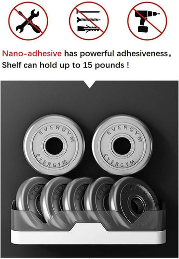 Adhesive Storage Rack, Wall Mounted Plastic Shelf Organizer for Bathroom (pack of 1) - Zalgea