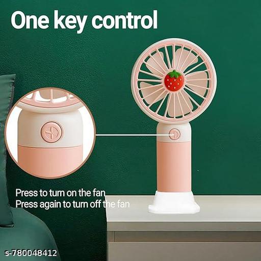 Mini Fan USB Rechargeable Handheld 3 Speed Portable Small Fan with Desktop Phone Holder Base (Multicolor) PACK OF 2 - Centro-Gallery