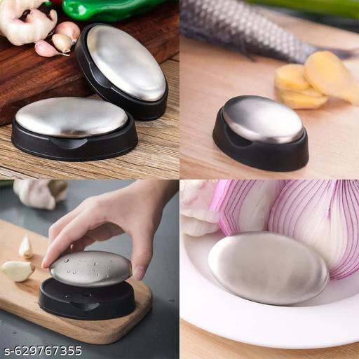 Stainless Steel Odor Removing Soap Bar – Metal Hand Soap for Eliminating Garlic, Onion, Fish Smells – Chemical-Free Odor Neutralizer – Reusable Magic Bar for Kitchen Use - Triffystore 