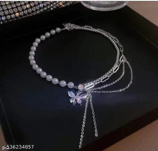Pearl Choker Necklace in Korean Style – stylish and Trendy Accessory for Girls, Perfect for Ethnic Wear, Special Occasions, Parties, and Daily Fashion. A Stylish Addition to Your Jewelry Collection, Adding Charm and Grace to Any Outfit." - MODIVA MART