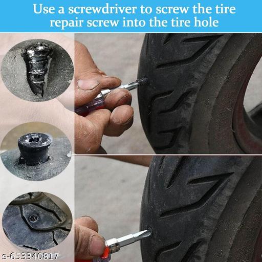 10 Pc'sTire Repair Rubber Nail Car Tire Repair Nails Tire Repair Rubber Screws Fast Tire Repair Tool for Car Motorcycle Tire Puncture Repair - Kibzastore