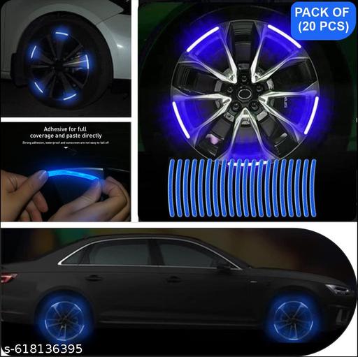 PACK BLUE STAR 10 PCS & RIM RETRO 20 PCS Sign Safety Reflective Decal Tape Waterproof (BLUE) - lolfashion