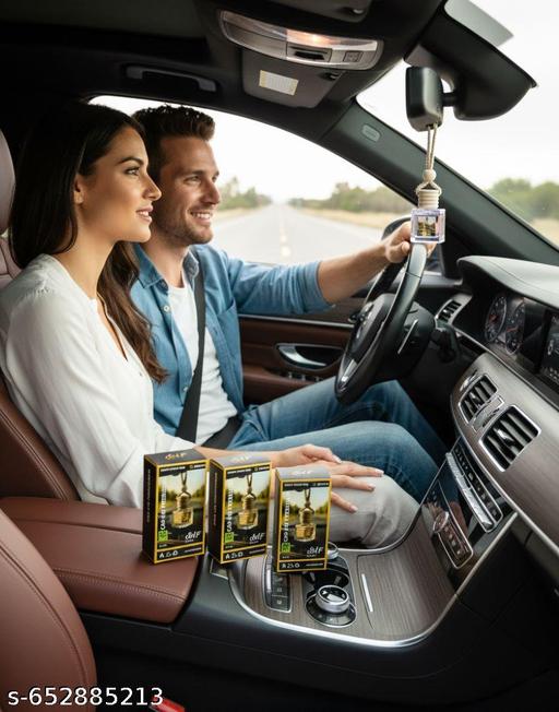 Car Air Freshener Perfume Hanging Pod – Lemon, Rose, Lavender & Rajanigandha Fragrance | Natural Essential Oils | Long Lasting | Non-Toxic | Car Hanging Accessories| Car Accessories Interior | All-Season Car Air Fresheners– 4x10 ml - lolfashion