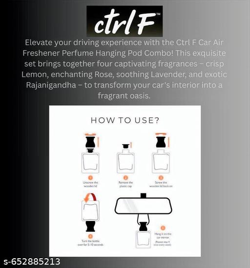 Car Air Freshener Perfume Hanging Pod – Lemon, Rose, Lavender & Rajanigandha Fragrance | Natural Essential Oils | Long Lasting | Non-Toxic | Car Hanging Accessories| Car Accessories Interior | All-Season Car Air Fresheners– 4x10 ml - lolfashion