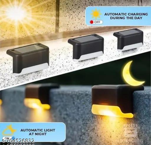 [ PACK OF 4 ]Step Lights Waterproof LED Solar Power Outdoor Fence Light for Deck Stair Railing, Outside Lighting for Wall Garden Backyard Patio Balcony Décor - Triffystore 