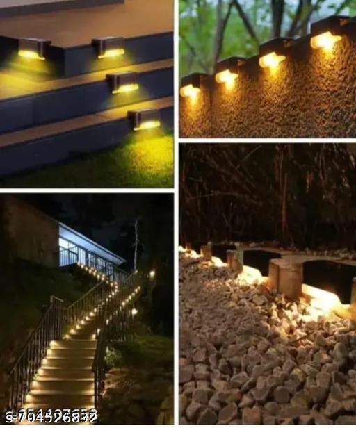 [ PACK OF 4 ]Step Lights Waterproof LED Solar Power Outdoor Fence Light for Deck Stair Railing, Outside Lighting for Wall Garden Backyard Patio Balcony Décor - Triffystore 