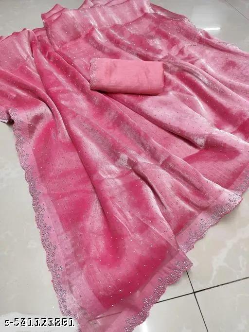 jimmy chu organza sarees designer organja sarees party wear stone saree new collection stone work sarees stone wala saree jimy chu fabric saree sarees new collection 2025 party wear new model - Khan's Hub