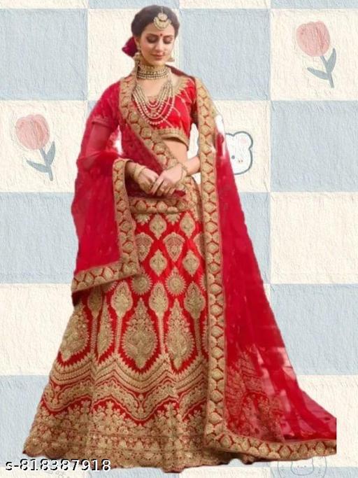 Embroidered Semi Stitched Lehenga Choli  - Khan's Hub