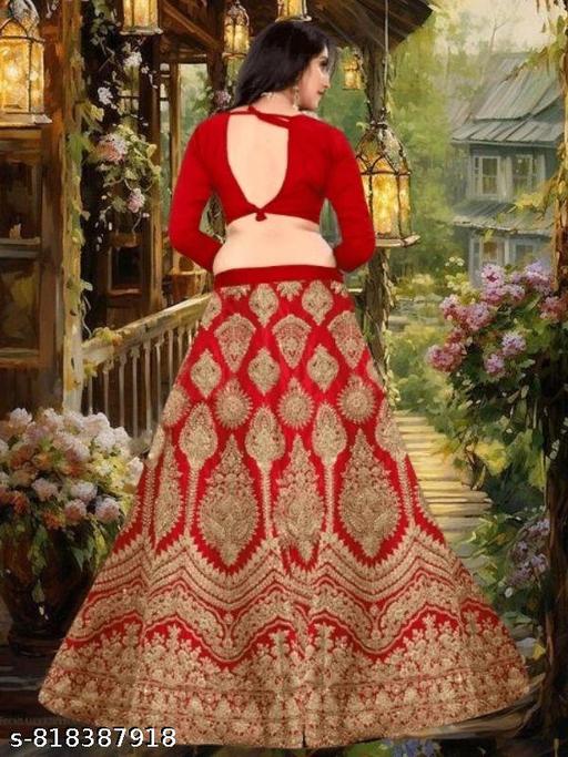 Embroidered Semi Stitched Lehenga Choli  - Khan's Hub