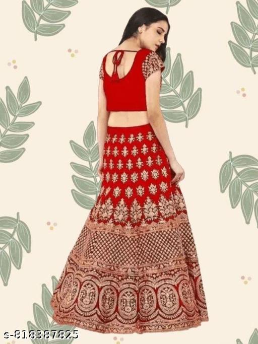 Embroidered Semi Stitched Lehenga Choli  - Khan's Hub