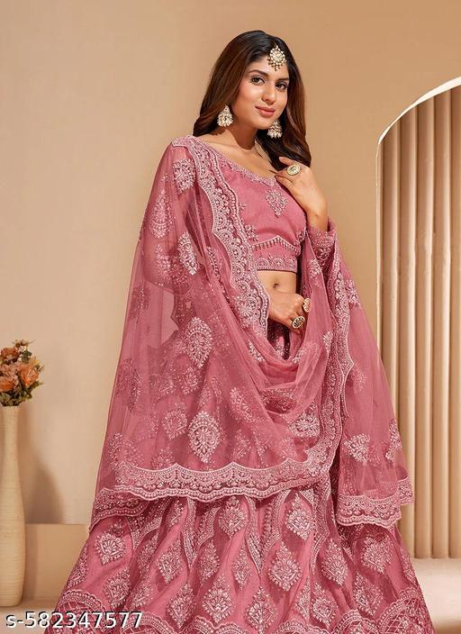 Designer Embroidered Lehenga Choli with Dupatta for Women   - Khan's Hub