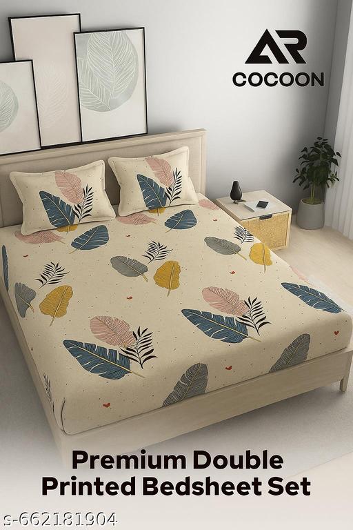 Elioria Premium Cotton 4 Double Bedsheet with 8 Pillow Covers | Floral, Leaf & Geometric Printed Designer Bedsheet | King Size / Queen Size Bedsheet for Home & Hotel Use - Khan's Hub