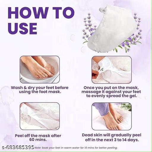 Pack of 1 Natural Lavender Foot Mask for Soft & Smooth Feet | Foot Peel Mask for Dead Skin Removal, Cracked Heel Repair & Moisturizing Foot Care | Foot Spa Treatment at Home | foot mask, exfoliating foot mask, lavender foot mask - Khan's Hub