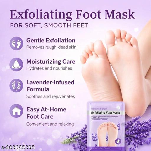 Pack of 1 Natural Lavender Foot Mask for Soft & Smooth Feet | Foot Peel Mask for Dead Skin Removal, Cracked Heel Repair & Moisturizing Foot Care | Foot Spa Treatment at Home | foot mask, exfoliating foot mask, lavender foot mask - Khan's Hub