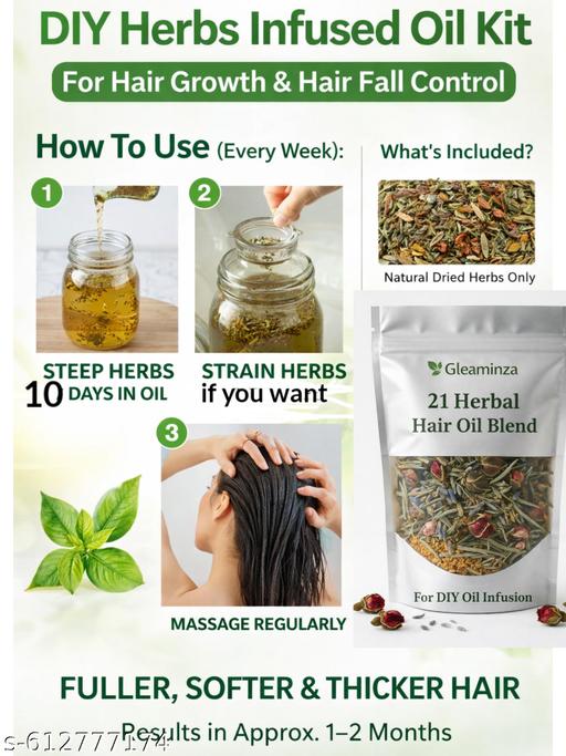 Make Your Own Herbs Infused Oil Kit | 100% Natural Dried Herbs for Hair | DIY Herbal Infusion Blend
 - Khan's Hub