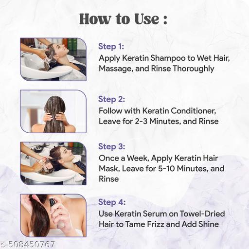 LA’BANGERRY Keratin Protein 4-Step Hair Care Combo Shampoo Conditioner Serum Mask for Total Hair Repair & Protection - Khan's Hub