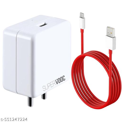 Ultra Fast 65 Watt Type-C Charger Adapter Mobile Charger, Charger for Mobile with Detachable Red & White Cable, 1 Meter Type C Cable - Khan's Hub