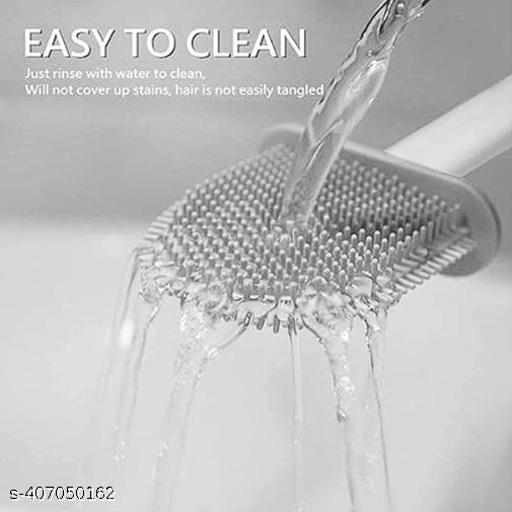 Toilet Brush | Silicone Toilet Cleaning Brush | Toilet Cleaning Brush | Silicon Toilet Brush with Slim Holder | for Western and Indian Toilets | No-Slip Long Handle Soft Silicone Bristles | Multicolor | Pack of 2 – (COLOR MAY VARY AS PER STOCK) | - Triffystore 