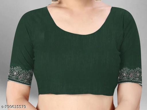 Modern Dark Green Designer Saree Ethnic Fashion Saree with Stone Work Detailing - Khan's Hub