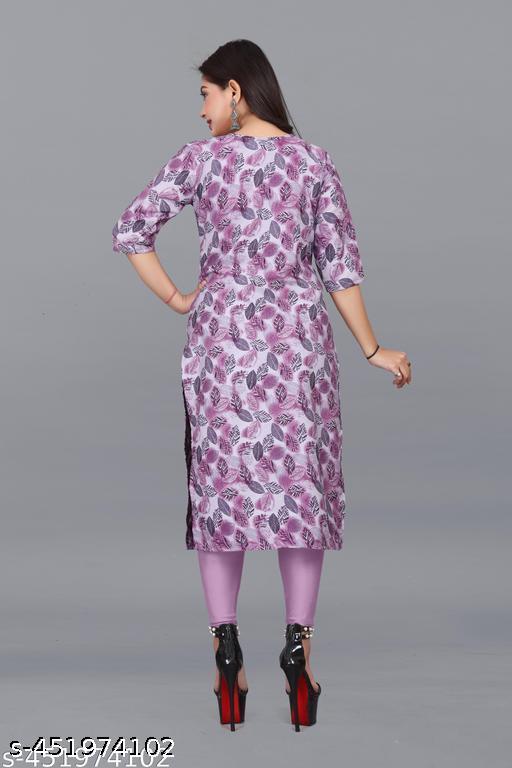 Polyster/Crepe fabric-Women Ethnic Wear Women Crepe Fabric Printed Straight Kurti, Size -S, M, L, XL, XXL, 2XL, XXXL, 3XL, 4XL, 5XL ( New Arrival New Design Fashionable Kurti ) - Khan's Hub