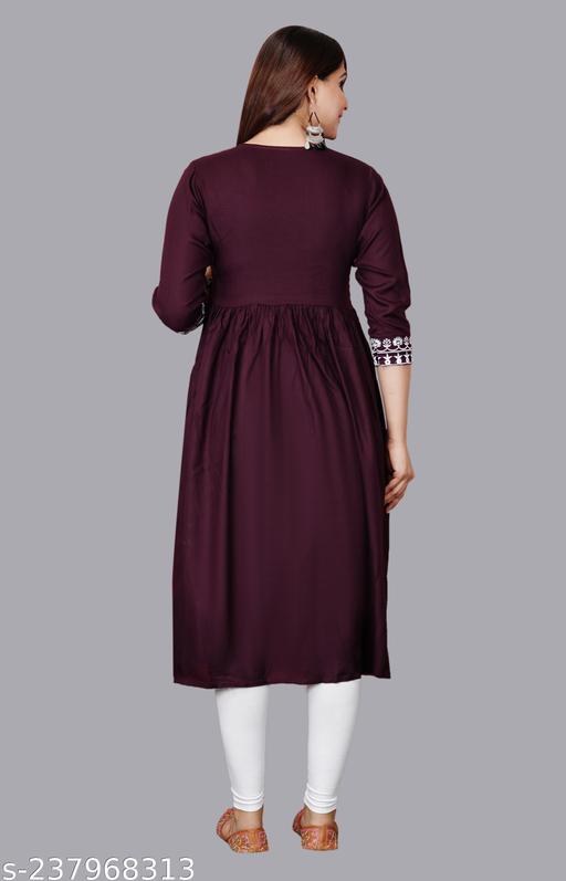 New Trendy Embroidery Gaithering Anarkali kurtis - Khan's Hub