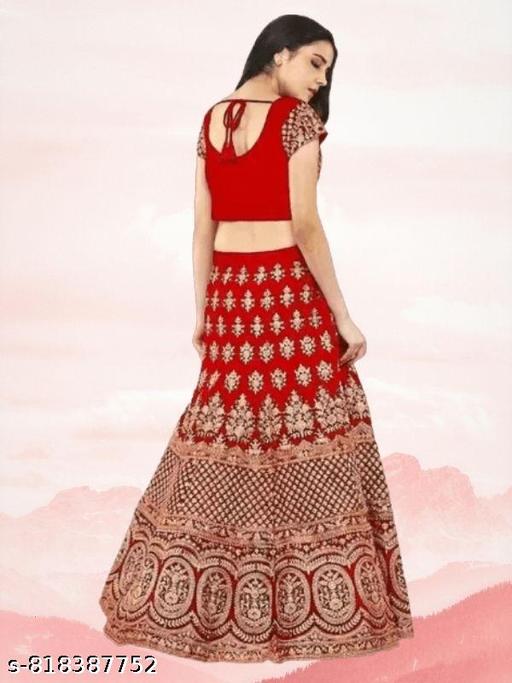 Embroidered Semi Stitched Lehenga Choli  - Khan's Hub