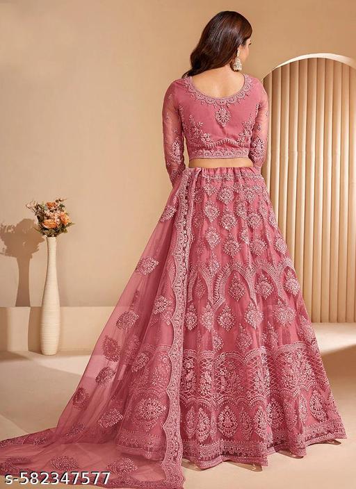 Designer Embroidered Lehenga Choli with Dupatta for Women   - Khan's Hub