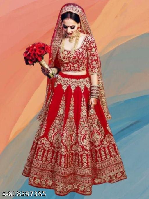Embroidered Semi Stitched Lehenga Choli  - Khan's Hub