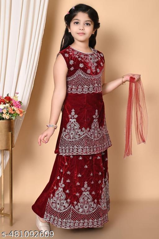 Girls party festive Embroidery Lehenga with Dupatta set for Girls  - Khan's Hub
