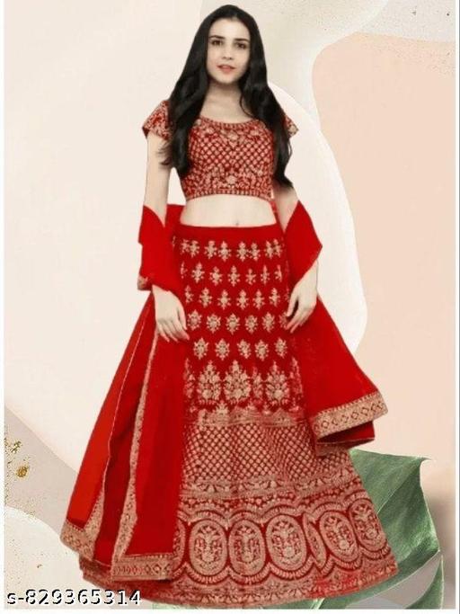 Embroidered Semi Stitched Lehenga Choli  - Khan's Hub