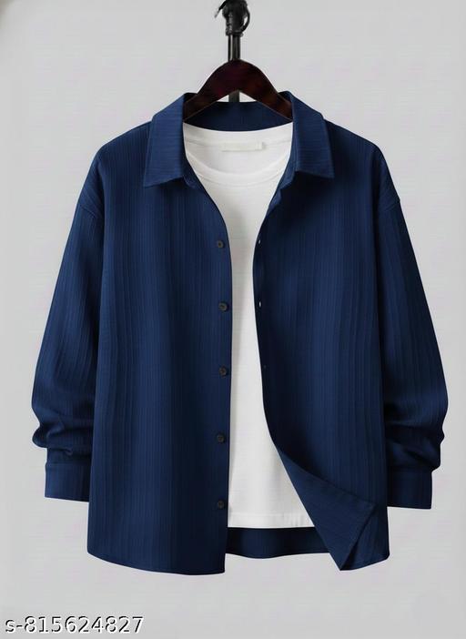 Men’s Solid Printed Popcorn Combo Shirt Without T-SHIRT || Men’s Trendy Shirt (PACK OF 3) || Solid Printed Mens Shirt - Khan's Hub