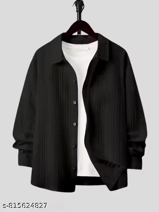 Men’s Solid Printed Popcorn Combo Shirt Without T-SHIRT || Men’s Trendy Shirt (PACK OF 3) || Solid Printed Mens Shirt - Khan's Hub