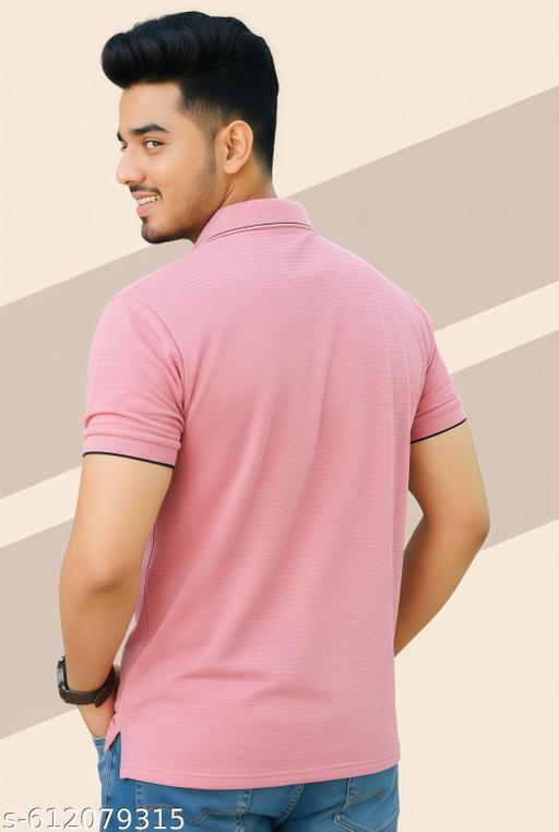 Friend Zon Men's Printed Polo Neck T-Shirt - Casual Summer Sportswear, Stretch Polyester Blend, Comfortable Knit Fabric for Casual Attire, Casual Outings | Relaxed Fit Top | Durable Fabric, T Shirt - Khan's Hub