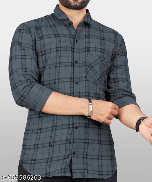 Classic latest men check shirt  - Khan's Hub