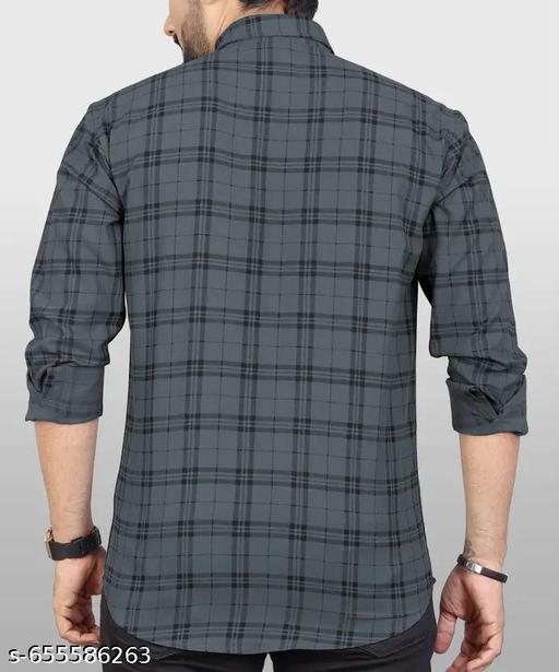 Classic latest men check shirt  - Khan's Hub