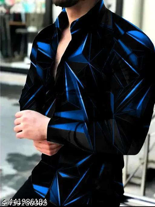 Laycra Printed Men Shirt   - Khan's Hub